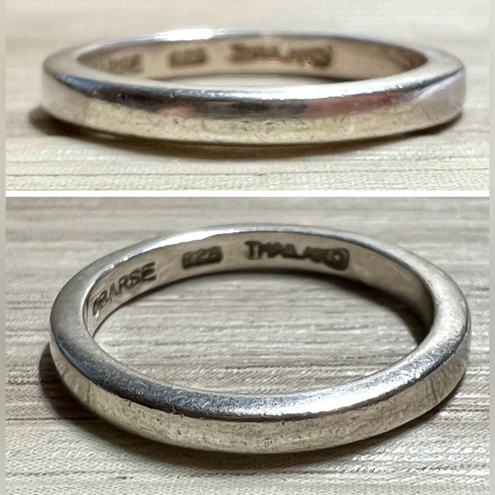 Vintage Designer Signed Barse Sterling Silver Thin Band Ring, Size 5, 1.9g